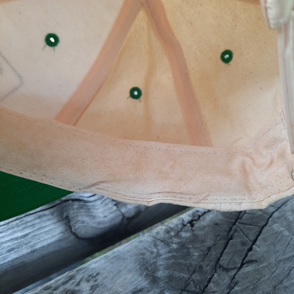 Vintage John Deere Tractor Cream Green Cotton Logo Farmer Snapback Hat OS - Picture 12 of 12